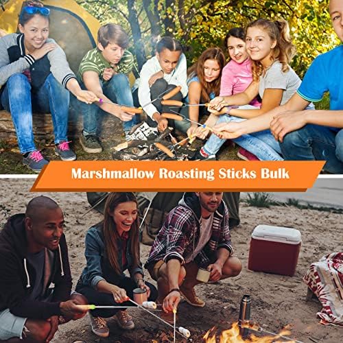 32 Inch Marshmallow Roasting Sticks Bulk, Smores Skewers for Fire Pit Kit, Hot Dog Camping Skewers Accessories Campfire Marshmellow Extendable Forks Bbq Tools Smores Sticks(20 Pack)