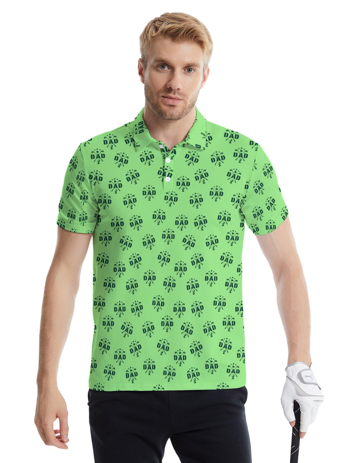 MSCPZH Golf Shirts for Men Dad Golf Polo Shirts for Men Short Sleeve Polo Shirts Golf Mens Polo