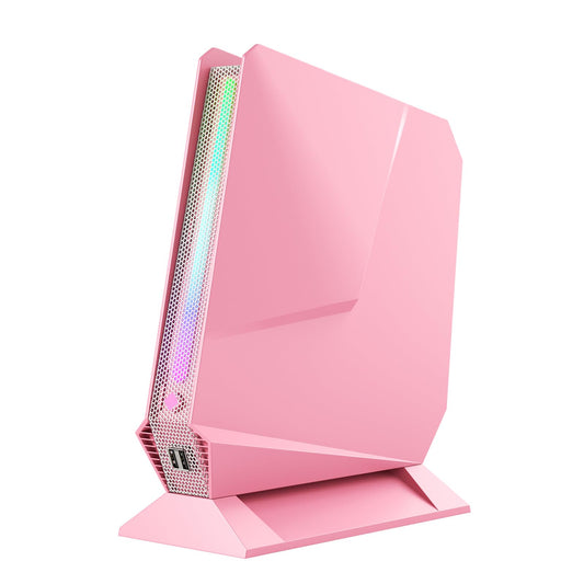 Mini Gaming PC Core i9-9980HK, GeForce GTX1650 GDDR5 Dedicated Graphics with RGB Lights Desktop Gaming Mini Computer, 32GB RAM 1TB NVMe SSD, 4K Triple Displays/WiFi 6E/BT 5.3, Pink