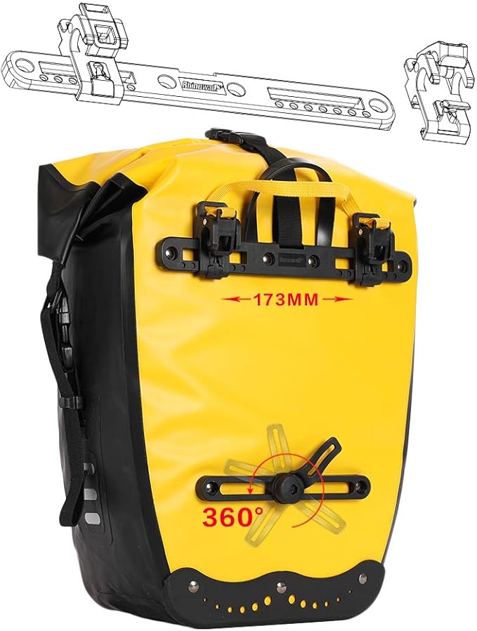 Rhinowalk Bike Bag Waterproof Bike Pannier Bag 27L,(for Bicycle Cargo Rack Saddle Bag Shoulder Bag Laptop Pannier Rack Bicycle Bag Professional Cycling Accessories)