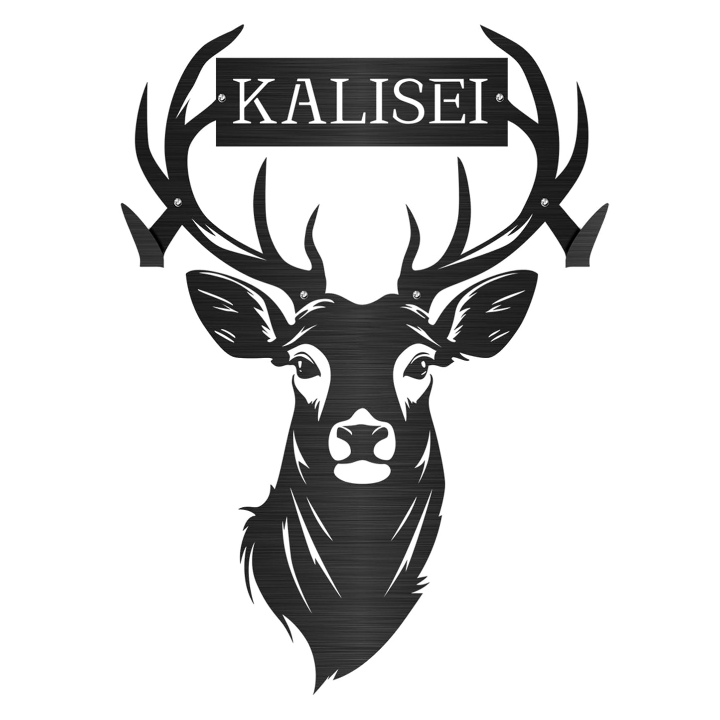 Personalized Metal Deer Skull Bow Rack Custom Name Deer Head Metal Wall Art Hunting Archery Gear Standing Display Bow Rack Hunting Gift for Hunter Dad Grandpa,Deer Archery Display