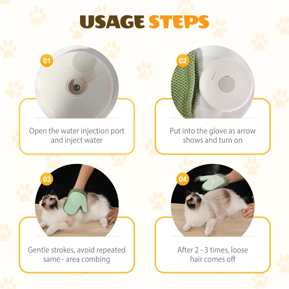 ANYSENT Pet Hair Removal Glove,2025 New All-in-One Grooming Mist Glove for Cats & Dogs,Pet Hair Remover for Bed Sheets Couch Clothes Carpet Car Seat,Pets Spray Gloves Deshedding Tools (Green/1PCS)