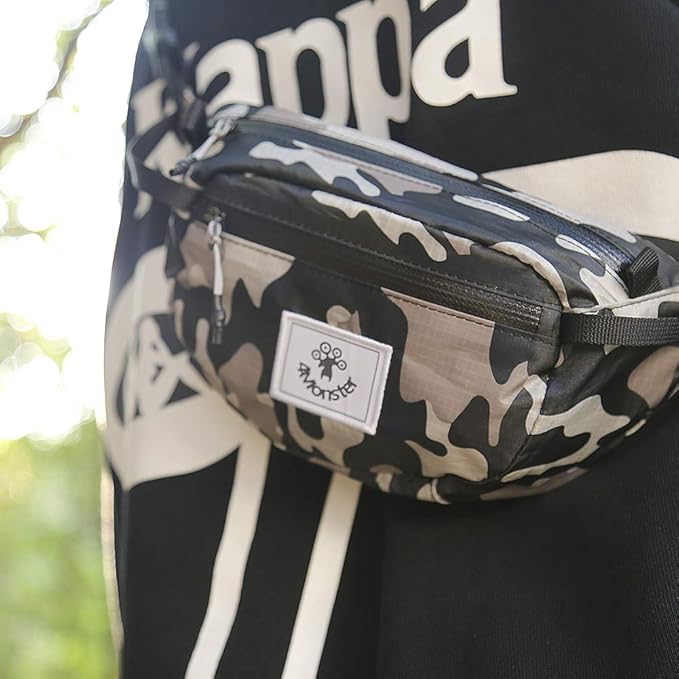 4Monster Hiking Waist Packs Portable,Water Resistant Fanny Bag with Adjustable Strap,Lightweight Crossbody Chest Bag Slim Bag
