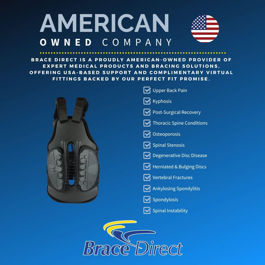 Brace Align TLSO Thoracic Full Back Brace - PDAC L0464 Pain Relief and Straightener for Fractures, Post Op, Herniated Disc, Spinal Trauma, Mild Scoliosis