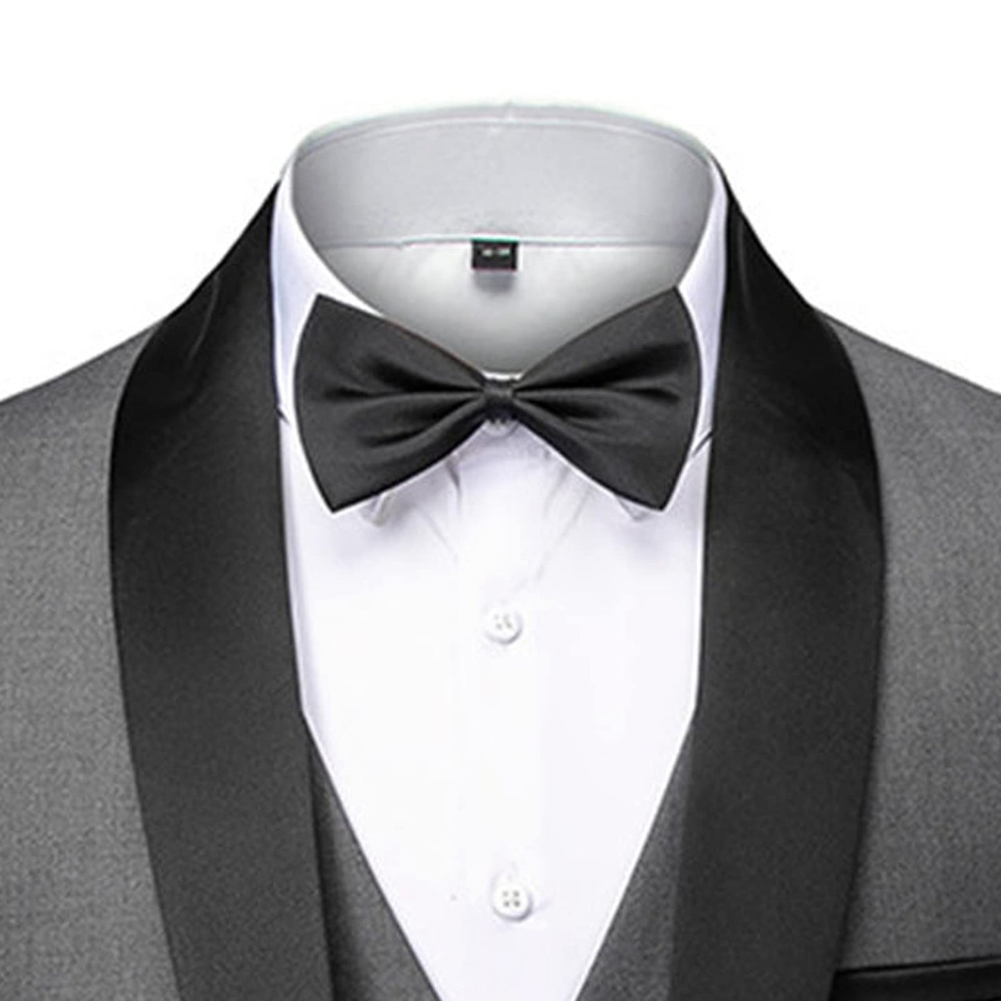Men's Wedding 3 Piece Suits Slimming One Button Shawl Lapel Business Blazer Formal Dinner Party Jacket Vest Pants (Grey,Small)