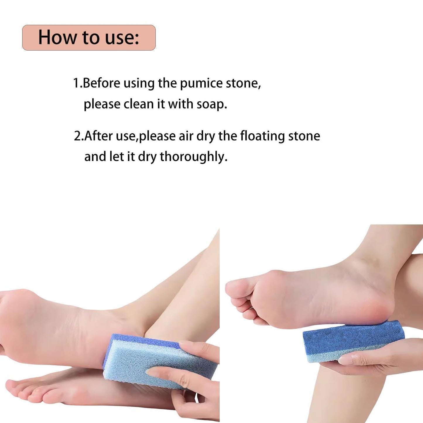 1 Pack Double-Sided Pumice Stone for Feet, Pumice Stone for Feet, Foot Scrubber,Effective Pedicure Tools (Purple)