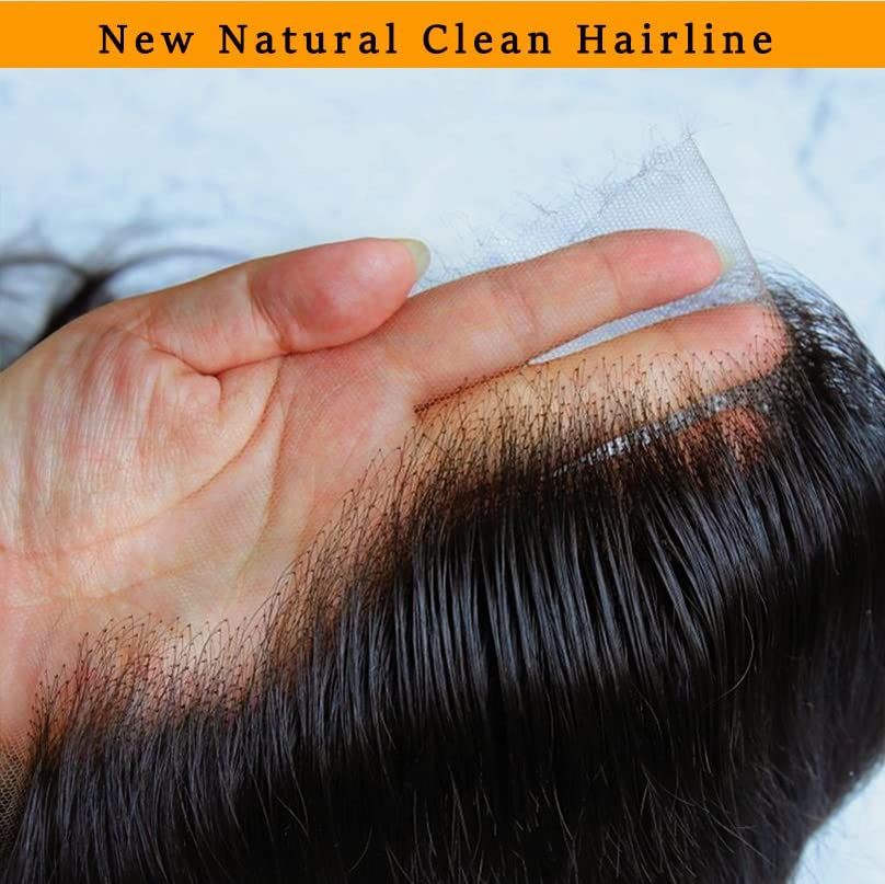 BEEOS HD Lace Frontal Wig 13x4 Full Frontal Body Wave Human Hair Wigs 180% Density Pre Plucked Hairline Bleached All Knots 0.10mm Ultra-thin Invisible HD Lace Wig 28 Inch