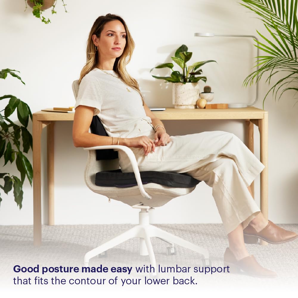 Purple Back Cushion | Pressure Reducing Grid Designed for Ultimate Comfort | Designed for Chairs, Gaming, and Travel | Made in The USA