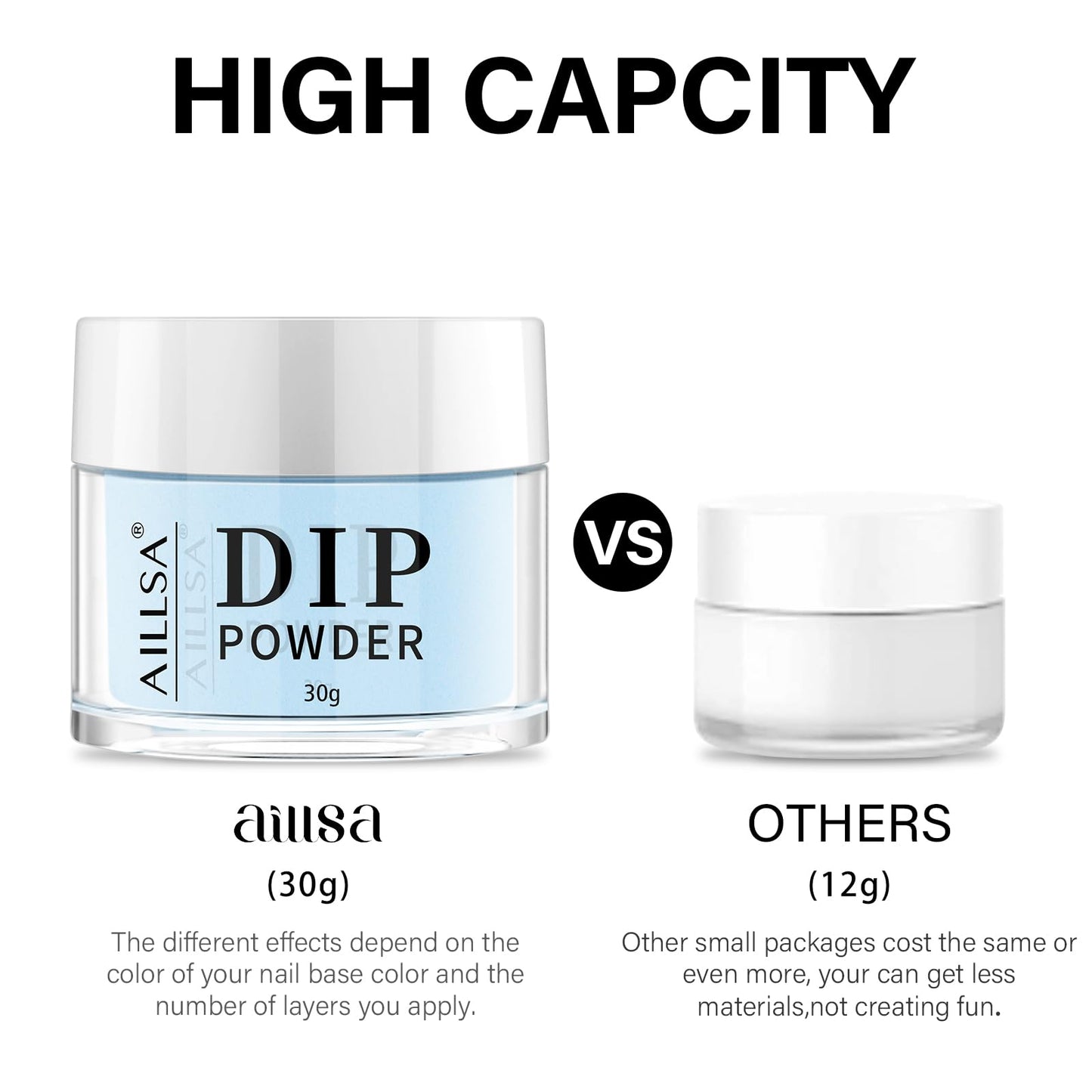 AILLSA Light Blue Nail Dipping Powder - DIY Manicure Salon at Home - Easy to Use - Valentine's Day Gift (1 Oz)