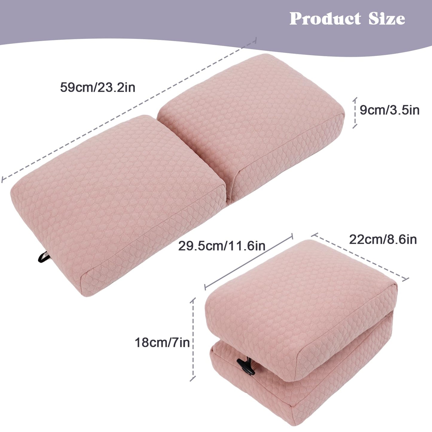 RoamReady Knee Pillow for Side Sleepers, Leg Support Pillow for Hip Pain Smooth Spine Alignment for Better Sleep, Ideal Pillows for Side Sleeping Knee and Back Pain Relief, Pink