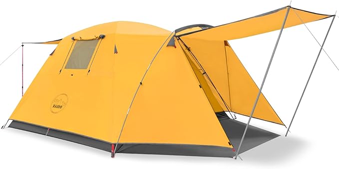 KAZOO 2/4 Person Camping Tent Outdoor Waterproof Family Large Tents 2/4 People Easy Setup Tent with Porch Double Layer