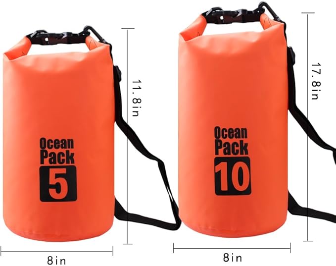 Dry Sack/Floating Waterproof Bag 2L/5L/10L/20L/30L for Boating, Kayaking, Hiking, Snowboarding, Camping, Rafting, Fishing and Backpacking