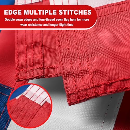 American Flags 4x6 Outdoor Use,Non Fading American Flags for Outside, American Flag Outdoor Heavy Duty, American Flag Longest Lasting,US Flag Embroidered Stars, Brass Grommets Sewn Stripes