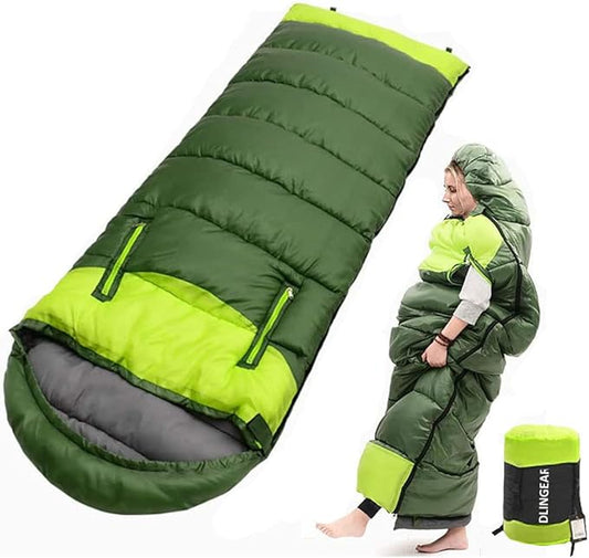 0 Degree Sleeping Bags for Adults Kids Cold Weather & Warm XL Large Waterproof Wearable Compact Sleeping Bag Temp Range (32F-59F) 4.3 lbs for Winter Summer Camping Hiking and Travel