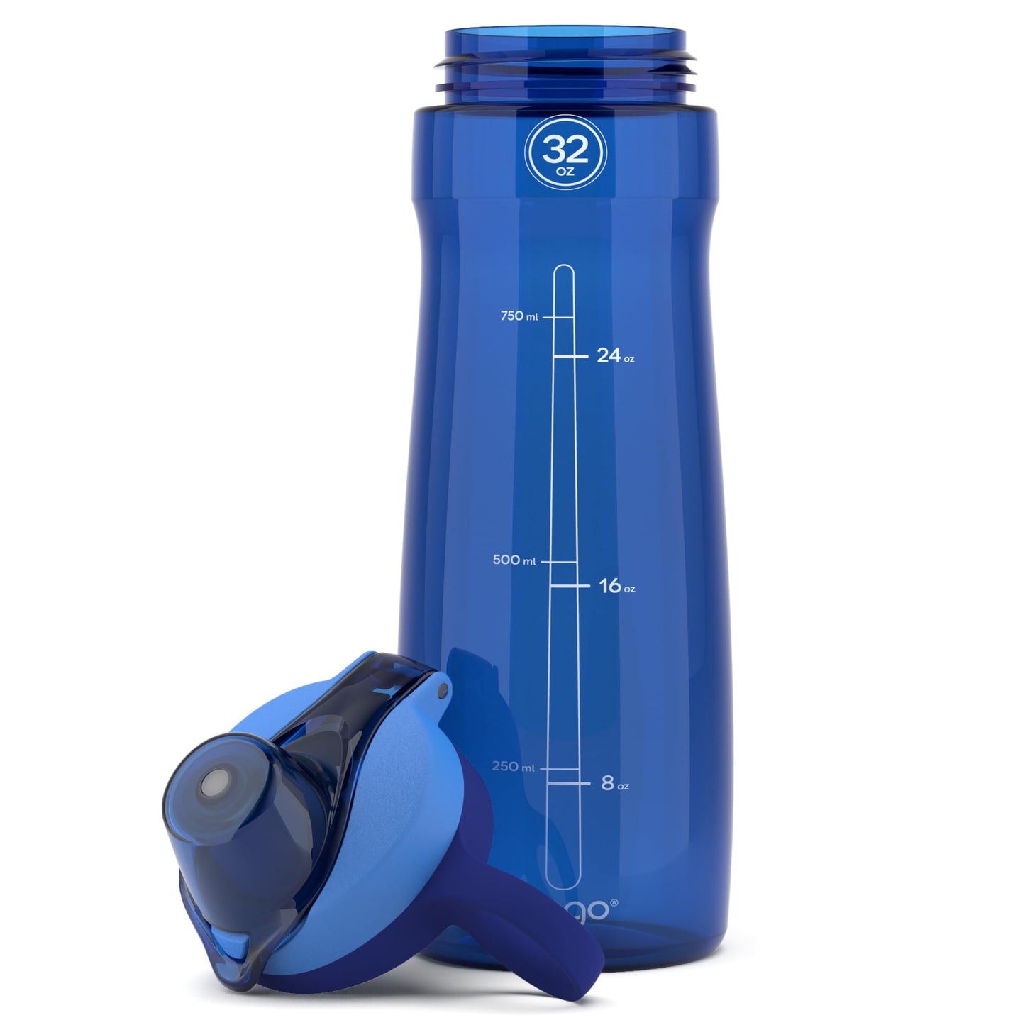 Pogo 32oz Plastic Water Bottle with Chug Lid and Carry Handle, Reusable