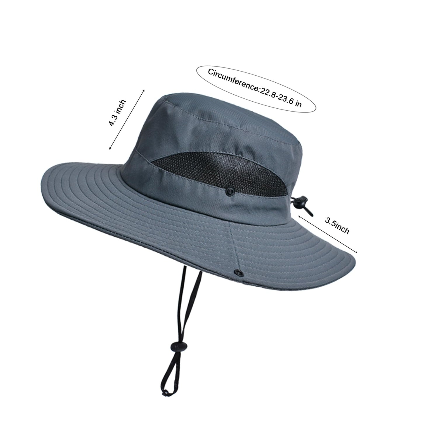 PFFY Sun Bucket Hat for Men 3” Wide Brim UPF 50+ Bucket Fishing & Beach Hats Beige