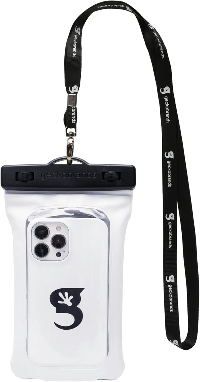 geckobrands Float Phone Dry Bag - Waterproof & Floating Phone Pouch – Fits Most iPhone and Samsung Galaxy Models