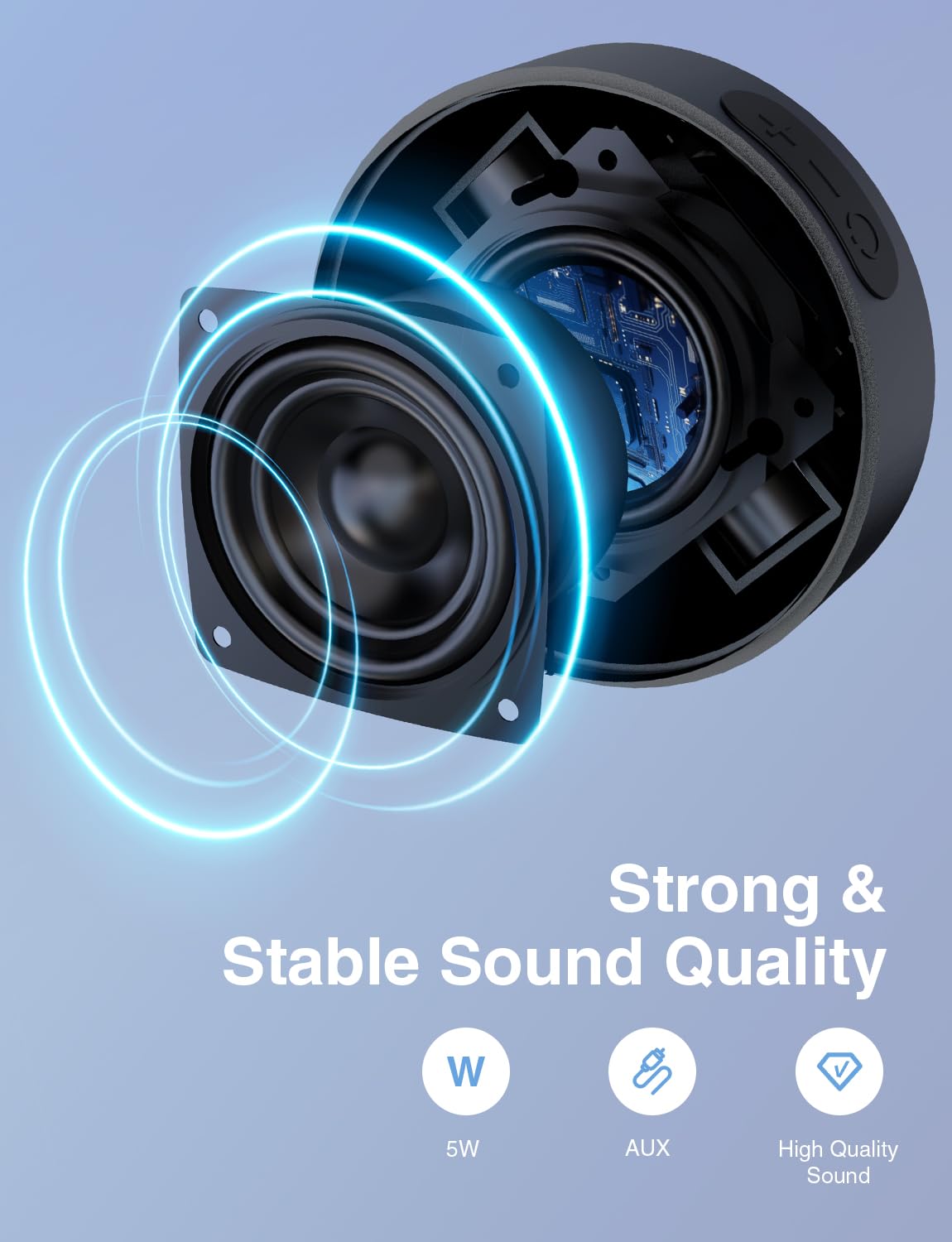 Onforu Outdoor Waterproof Bluetooth Bike Speaker, Wireless Portable Mini Travel Bike Speakers, Integrated Design Bicycle Scooter Speaker with Loud Sound for Riding, Sports, Bike Accessories