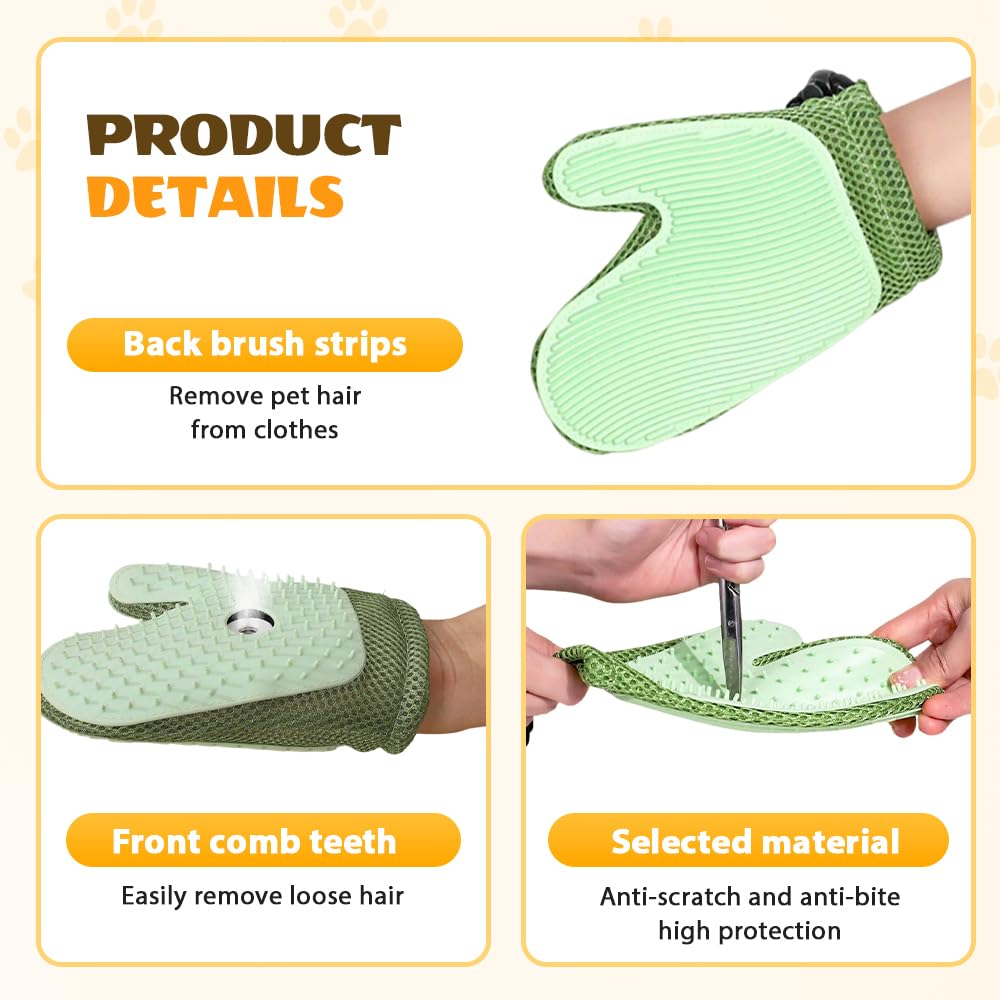 ANYSENT Pet Hair Removal Glove,2025 New All-in-One Grooming Mist Glove for Cats & Dogs,Pet Hair Remover for Bed Sheets Couch Clothes Carpet Car Seat,Pets Spray Gloves Deshedding Tools (Green/1PCS)