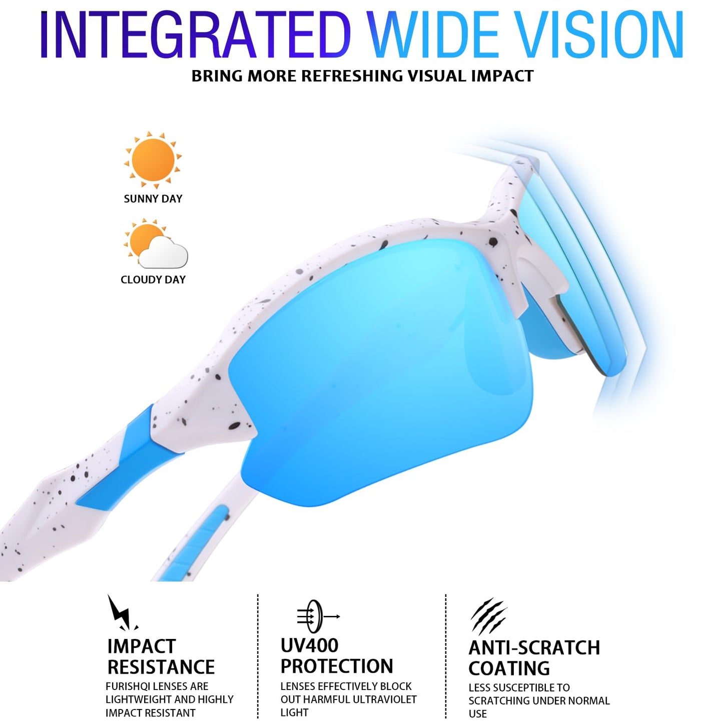 DioKiw 3PACK Sports Polarized Sunglasses for Men Cycling Running Fishing UV400 Protection Sun Glasses Lightweight Half Frame Goggles