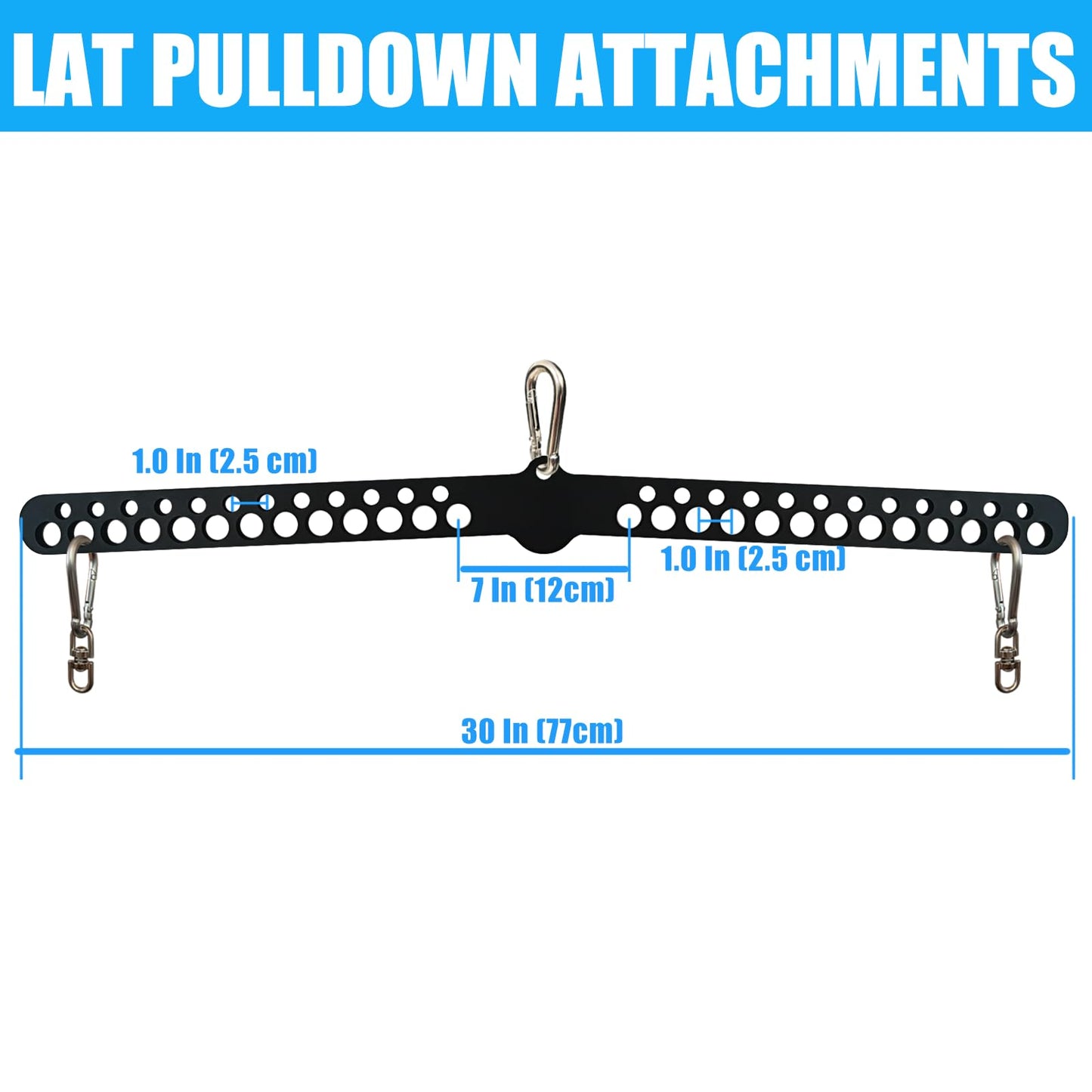Multi-Grip Lat Pull Down Bar for Home Gym Fitness, Spreader Plate Lat Pulldown Attachments for Pulley System Cable Machine, Fit for Double or Single Exercise Handle (Multi Hole Bar 3)