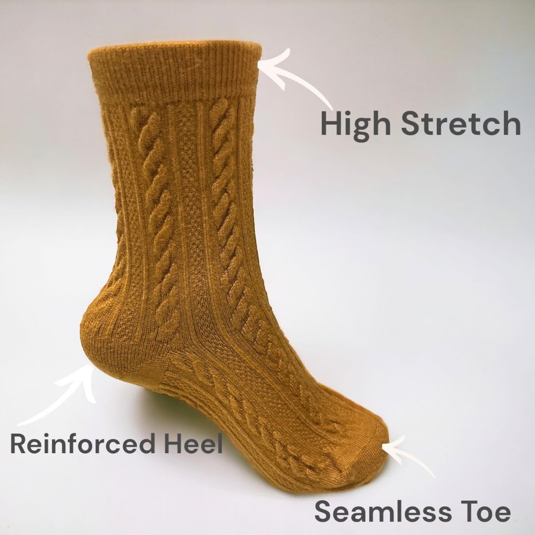ANTREZIL Seamless Winter Socks Pack of 3 Pairs,with Bag |Cotton Wool Socks Quick-Dry,Breathable Hiking Boot Socks, Women Warm Cozy Socks