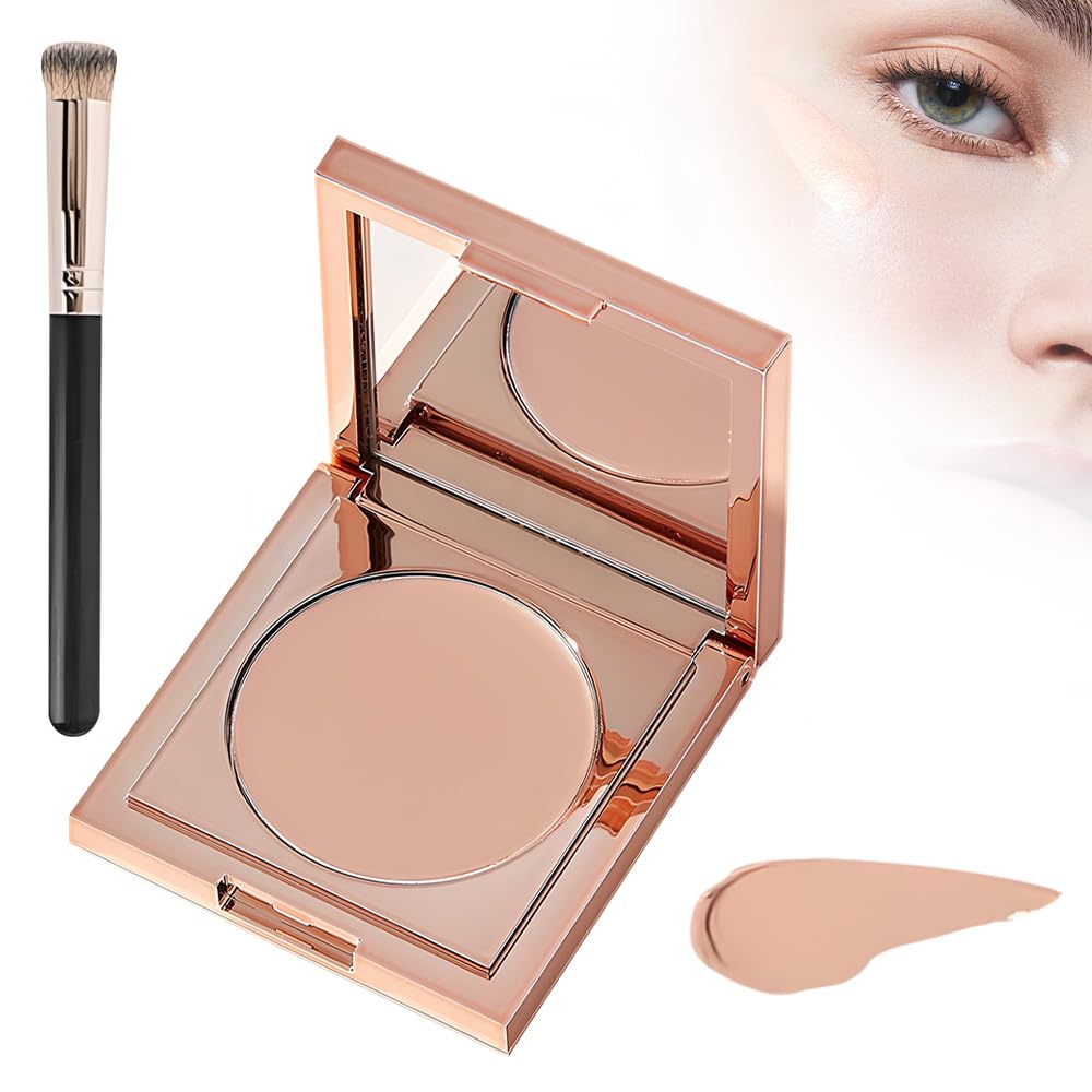 CC Undereye Corrector, 2025 New Under Eye Concealer, CC Undereye Corrector and Brush, Under Eye Color Corrector for Dark Circles (#2 Medium- Tan Peach, one size)