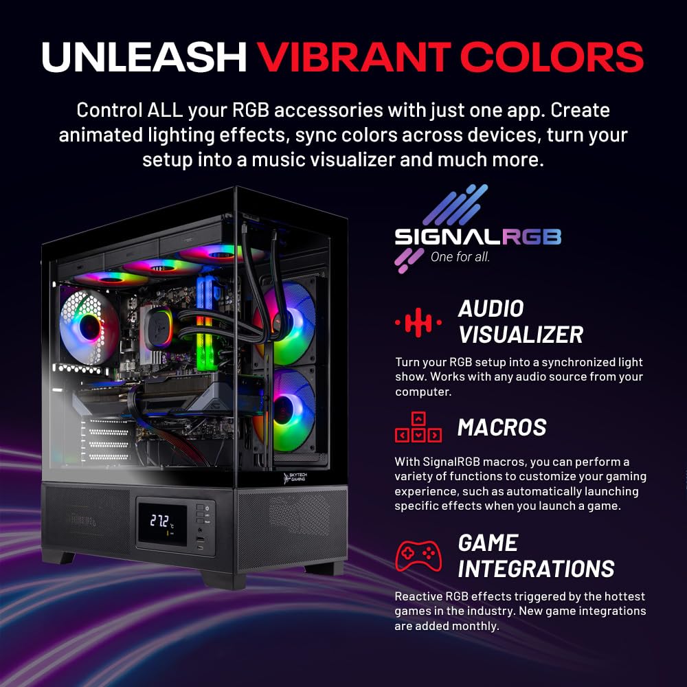 Skytech Gaming Azure 3 Plus Desktop PC, Ryzen 9 9900X 4.4 GHz (5.6GHz), NVIDIA RTX 5070 Ti 16GB, 2TB Gen4 NVMe SSD, 32GB DDR5 RAM 5200 RGB, 850W Gold ATX 3 PSU, 360mm ARGB AIO, Wi-Fi, Win 11