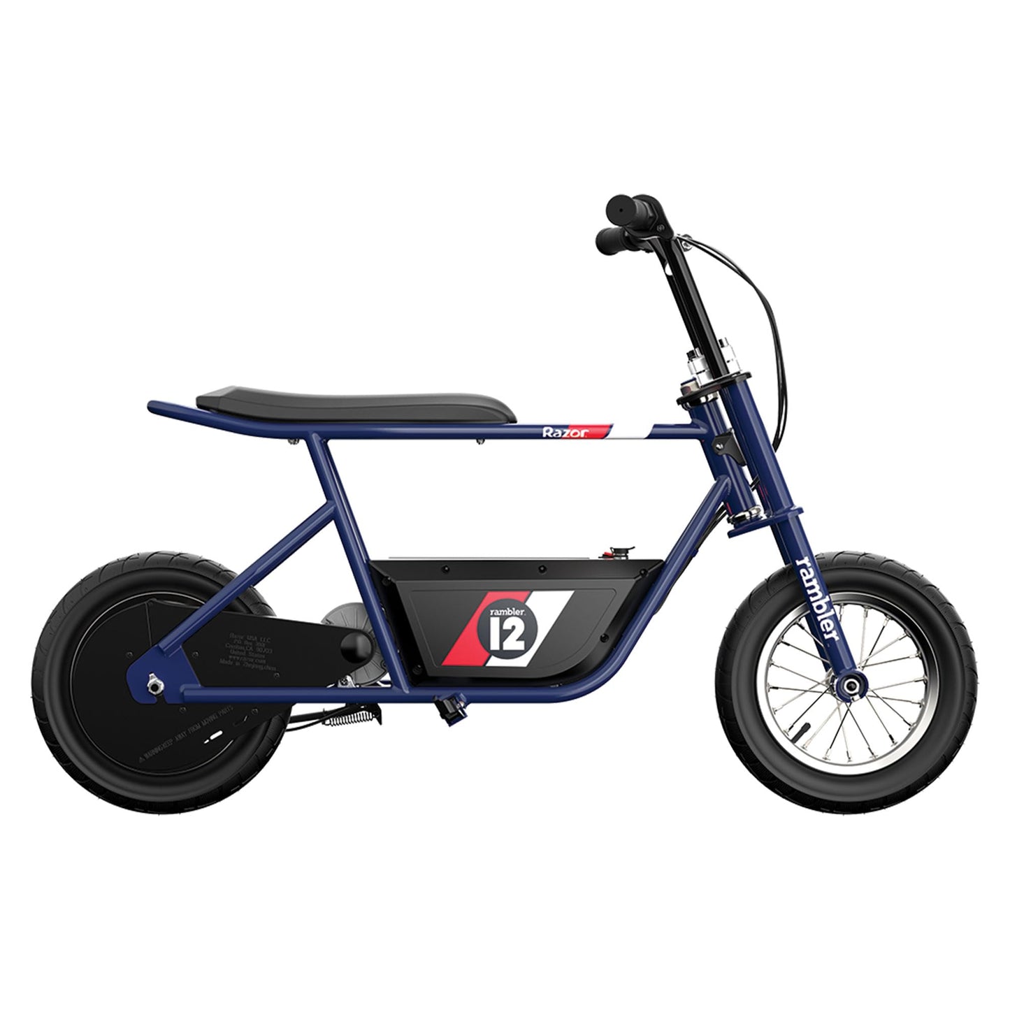 Razor Rambler 12 Electric Retro Minibike for Adults with 250W Motor, 12 Inch Tires, & 24V Battery, Dark Blue