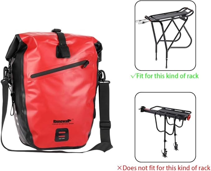 Rhinowalk Bike Bag Waterproof Bike Pannier Bag 27L,(for Bicycle Cargo Rack Saddle Bag Shoulder Bag Laptop Pannier Rack Bicycle Bag Professional Cycling Accessories)