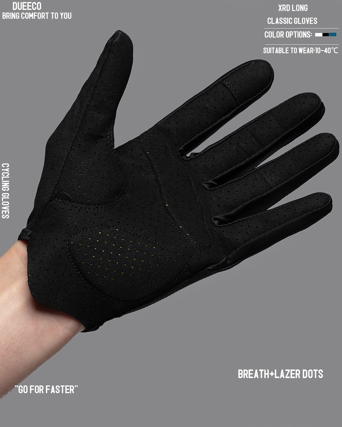 DUEECO Cycling Gloves,Bicycle Gloves,Bike Gloves for Men Women with 3MM XRD Padding Palm Classic Mountain Bike Gloves Riding Gloves On Road MTB Gloves with Touch Screen
