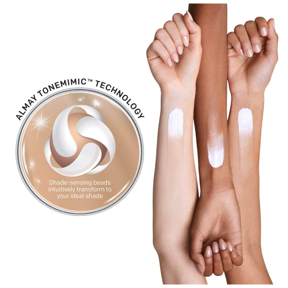 Almay Smart Shade Skintone Matching Makeup, Hypoallergenic, Cruelty Free, Oil Free, -Fragrance Free, Dermatologist Tested Foundation with SPF 15, Make Mine Dark, 1oz