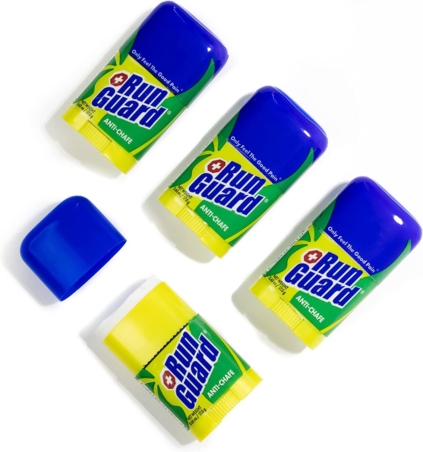 Anti-Chafing Stick - Made with 100% Plant-Based Ingredients Plus Beeswax. Works for All Distance Runners from 5K Walks/Runs to 100 Mile Ultra Marathons (0.6oz - pack of 4)