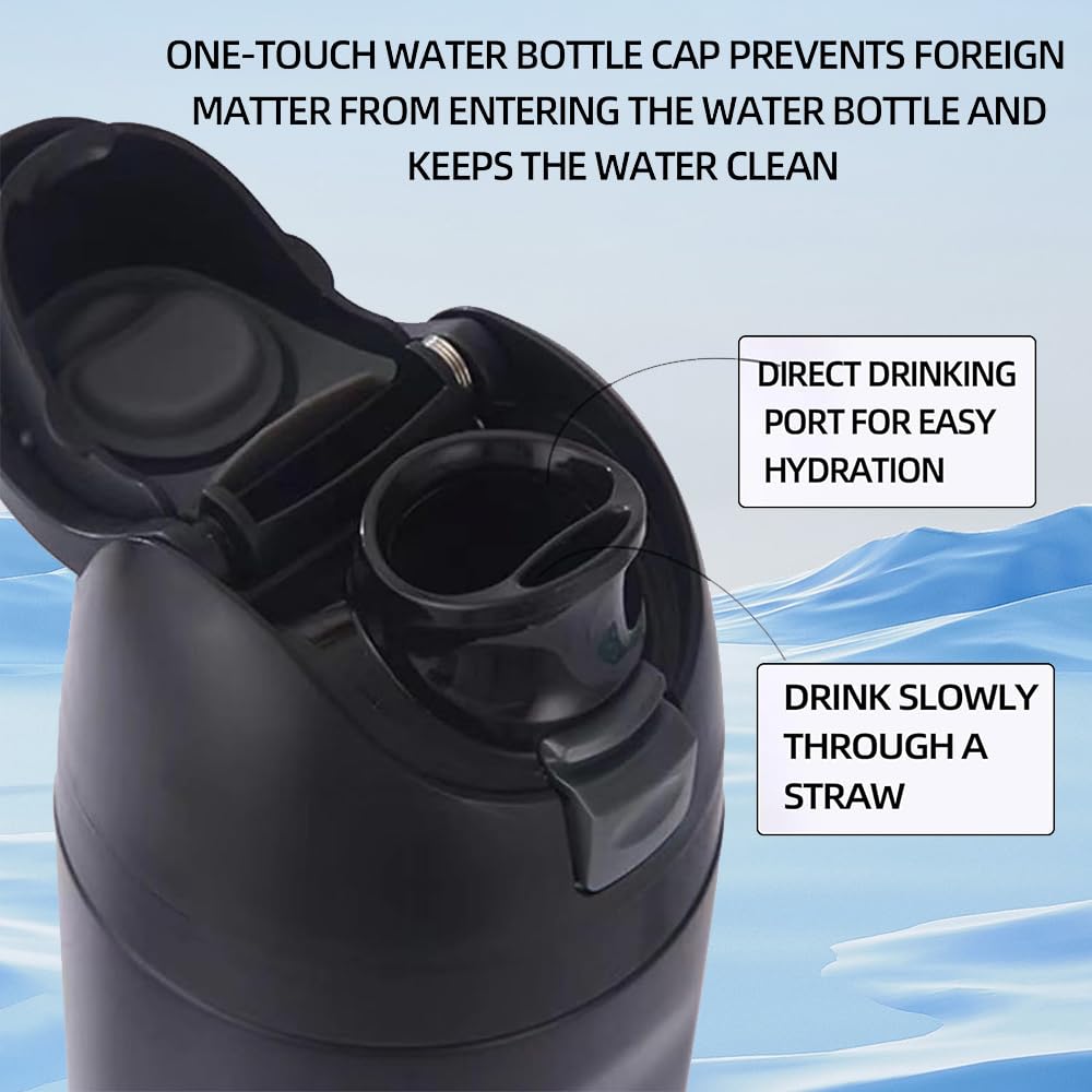Generic Replacement Cap for Owala Freesip, One Button Water Bottle Top Lid Compatible with Owala Cup 16oz 24oz 32oz 40oz, BPA-Free Replacement Accessory for Owala Free Sip (Black+White)