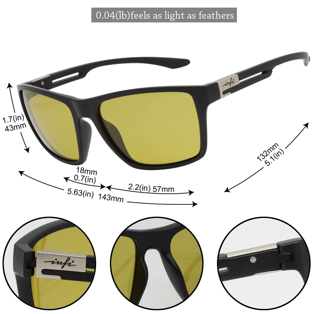 INFI Fishing photochromic Polarized Sunglasses for Men Driving Running Golf Sports Glasses Square UV Protection Designer Style Unisex