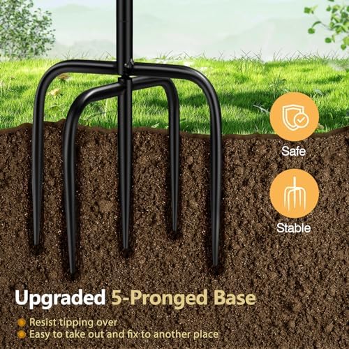 Daoeny Bird Bath for Outside, 42In Vintage Freestanding Birdbaths for Outdoors, Double Metal Bird Bath Feeder Bowls for Garden Patio Yard Lawn Decor, Upgraded 5-Pronged Base (Antique Bronze)