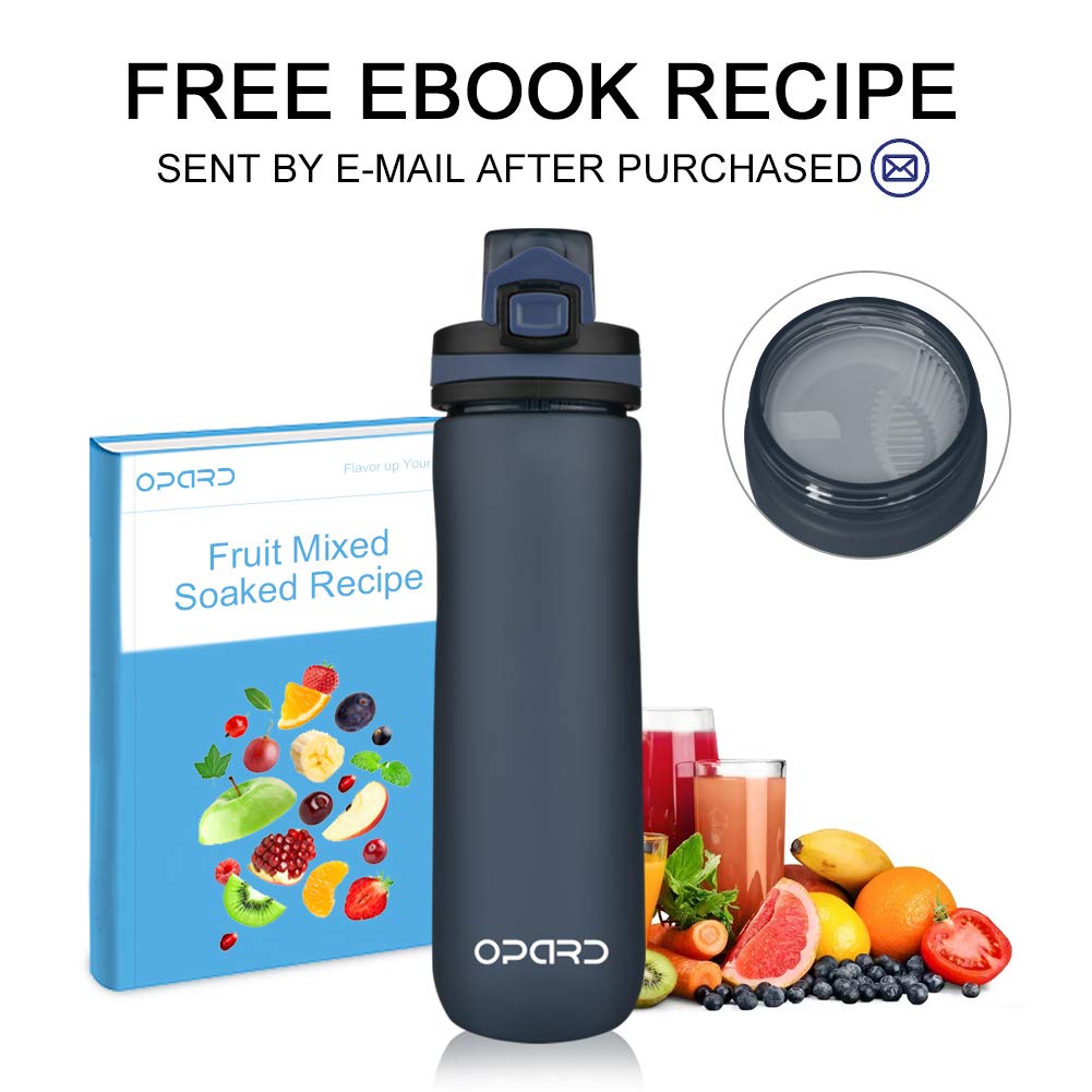 Opard Peak Water Bottle 20 Oz BPA Free Tritan Plastic Leak Proof Flip Top for School Kids Sports Gym Yoga Camping (Blue)