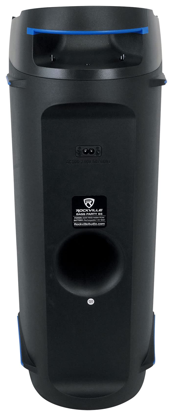 Rockville BASS Party 65 1200W Bluetooth Speaker, Deep Bass, LED Lights, Mic Inputs, TWS Linking, Long Battery Life, Perfect for Parties and Karaoke