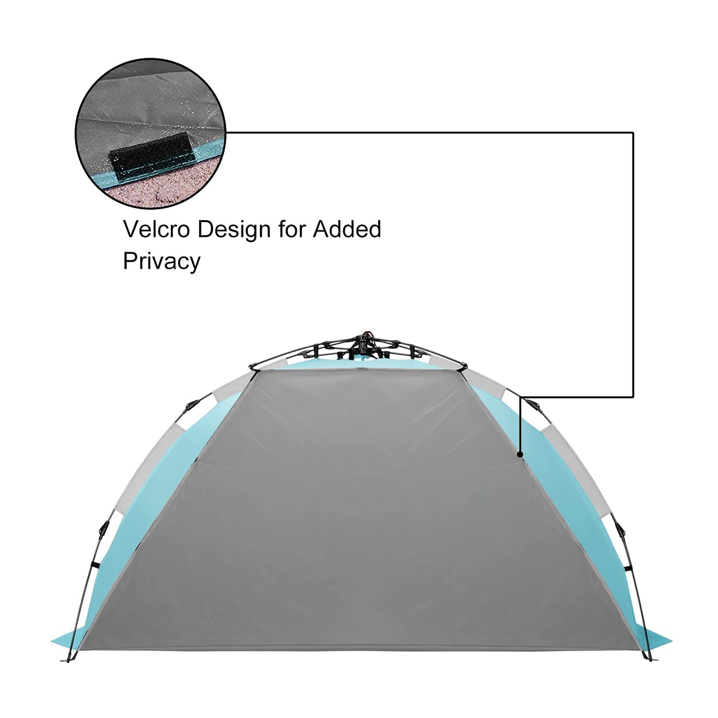 Oileus X-Large 4 Person Beach Tent Sun Shelter - Portable Sun Shade Instant Tent for Beach with Carrying Bag, Stakes, 6 Sand Pockets, Anti UV for Fishing Hiking Camping, Waterproof Windproof, Sky Blue