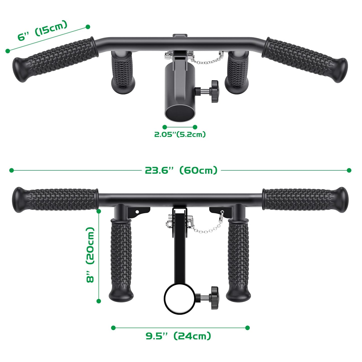 SELEWARE T & V Bar Row Landmine Handle Attachment for 2" Barbell Bar, Solid Multi-Grip Landmine Handle T Row Attachment with Non-Slip Rubber Handle, Fits 2" Olympic Bars Strength Training Bars