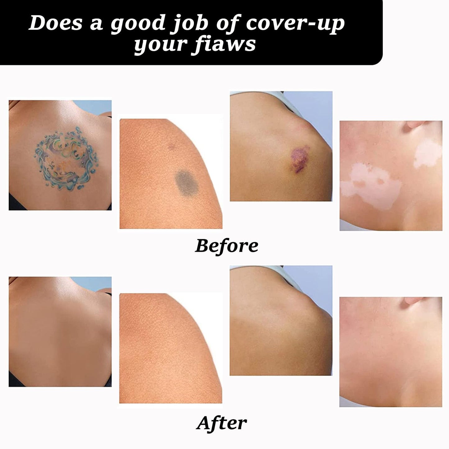 Tattoo Cover Up, Invisible Waterproof Concealer,Long Lasting Professional Skin Makeup Concealer Kit for Body Leg Tattoo, Light Colors,30g