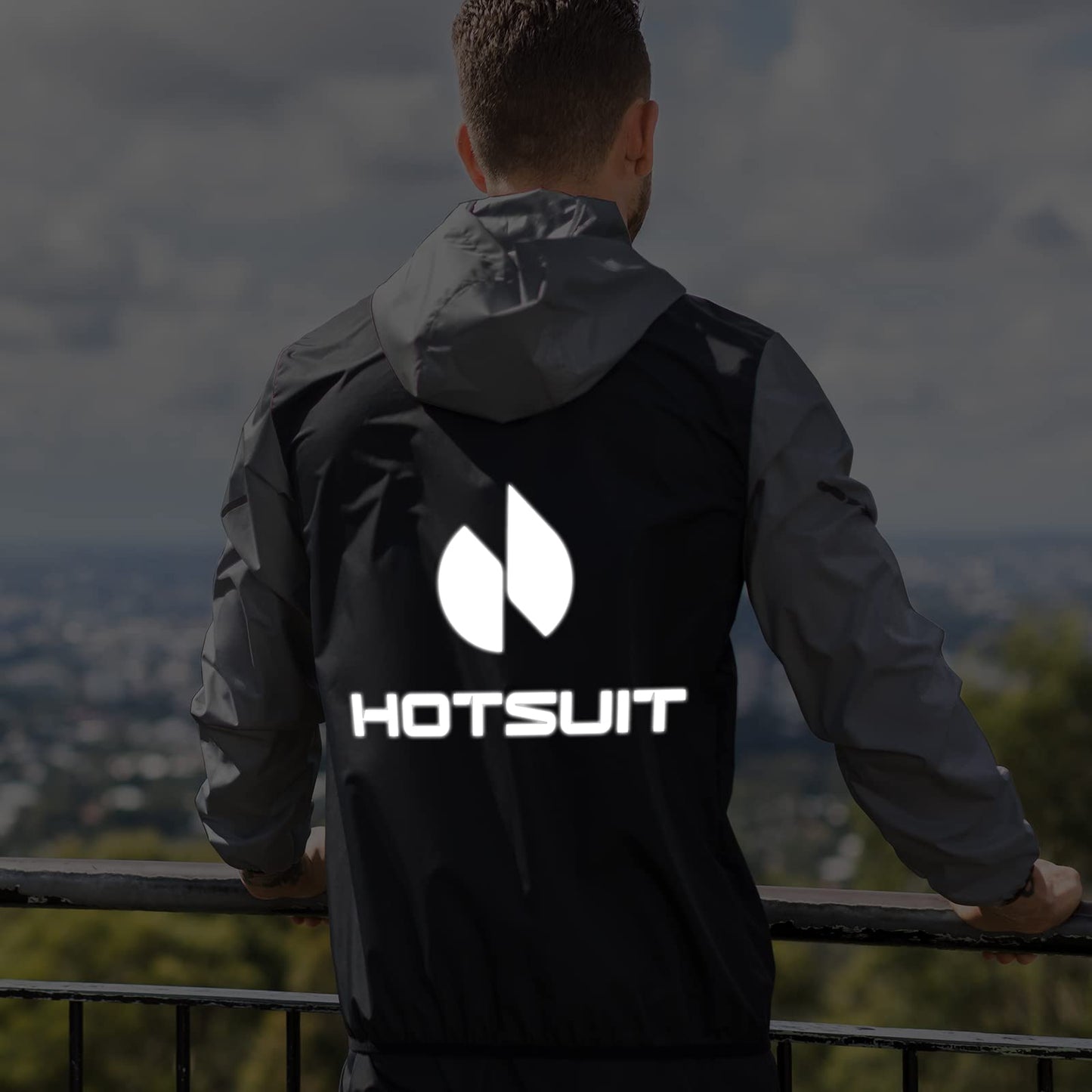 HOTSUIT Sauna Suit for Men Sweat Suits Gym Workout Exercise Sauna Jacket Pant Full Body, Gray, S