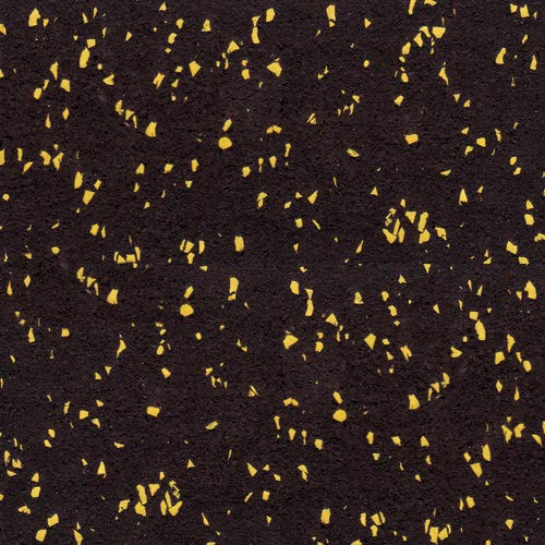 American Floor Mats 3/8in (9mm) Thick 10% Yellow 4' x 3' Heavy Duty Rubber Rolls, Protective Exercise Mats, Home Gym Rubber Flooring