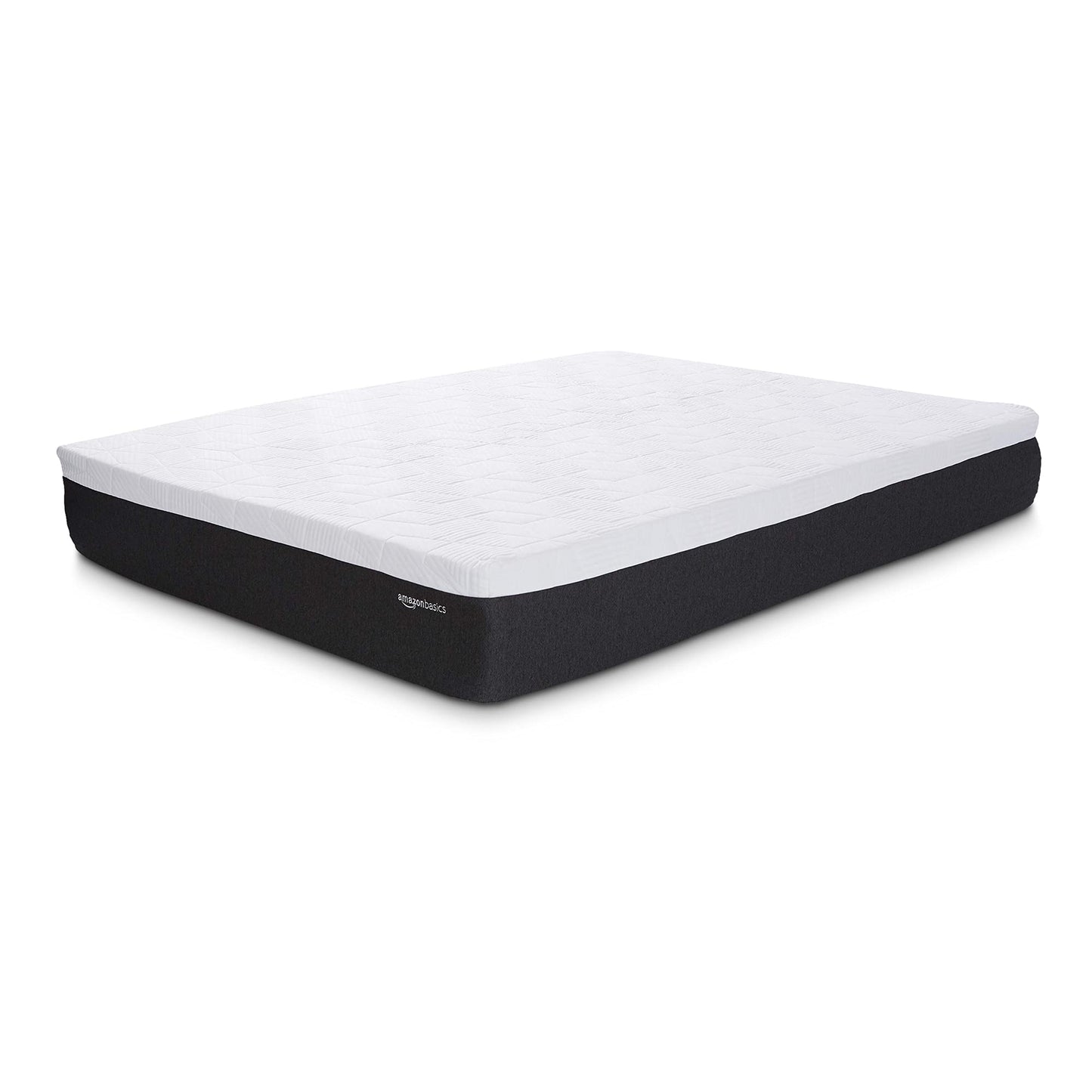 Amazon Basics Gel Memory Foam Mattress, Firm, Cooling, Queen Size Mattress, CertiPUR-US® Certified Foam, 80 x 60 x 12 inches, White/Dark Gray