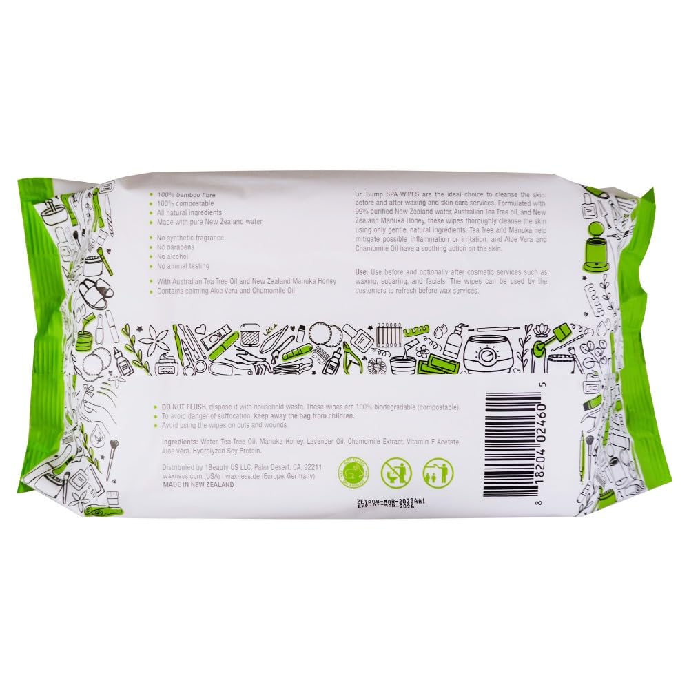 Dr. Bump Intimate Care Natural Spa Wipes with Tea Tree and Manuka Honey 80 pcs Pack of 6