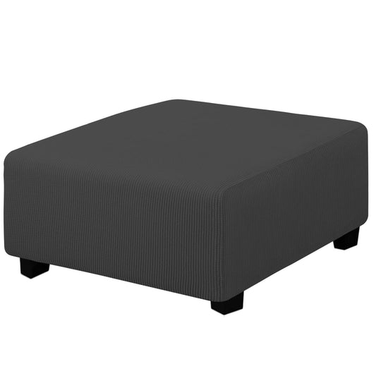 Easy-Going Stretch Square Ottoman Cover 40x40x15 inch Folding Storage Stool Furniture Protector Soft Rectangle slipcover with Elastic Bottom Dark Grey