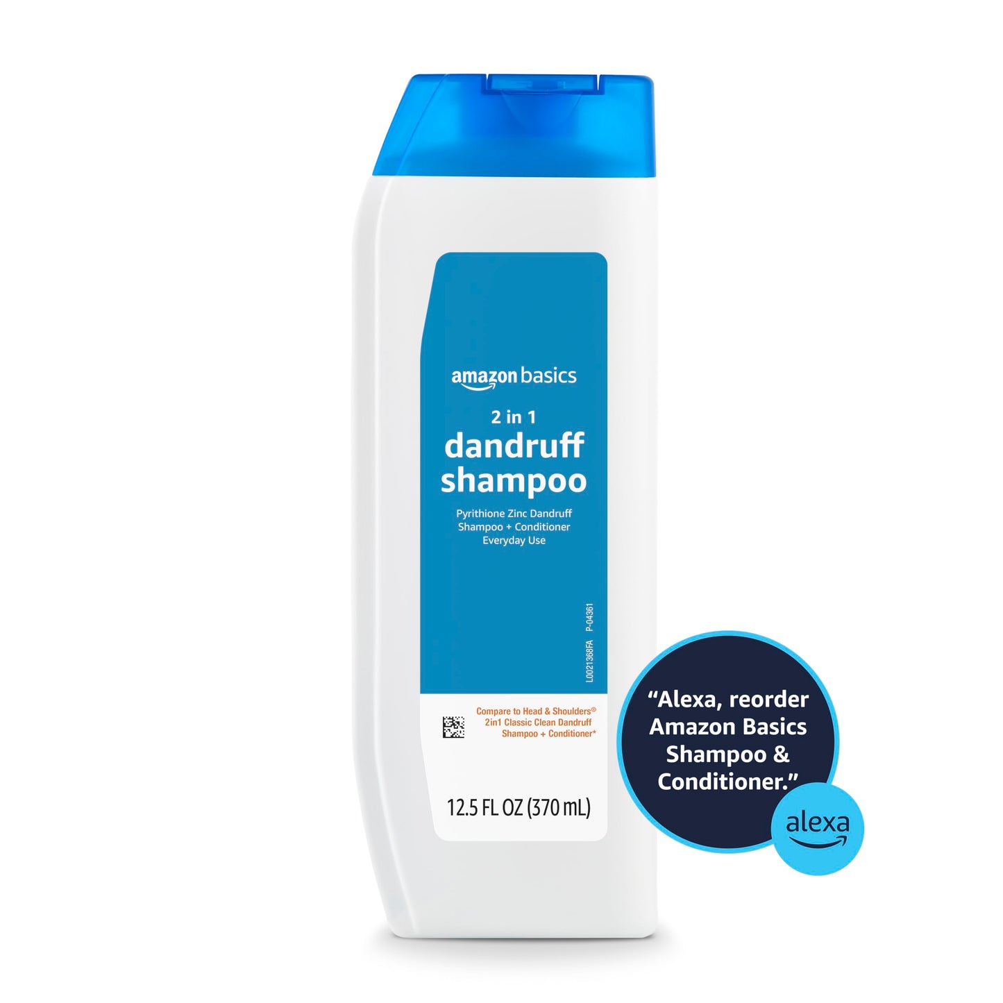 Amazon Basics 2-in-1 Dandruff Shampoo and Conditioner, Gentle, pH Balanced, 12.5 Fl Oz (Pack of 6) (Previously Solimo)