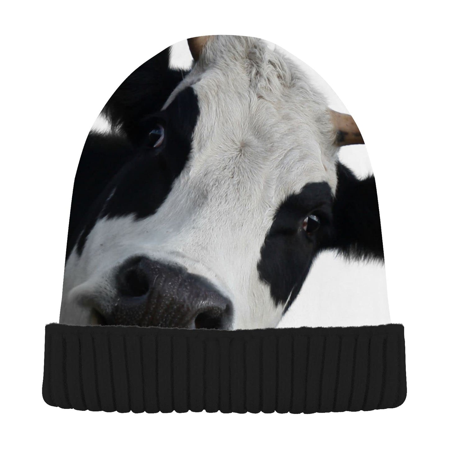 ALAZA Fun Cow Print Animal Beanie for Women Men Winter Hat Reversible Skull Cuffed Knit Cap Multi