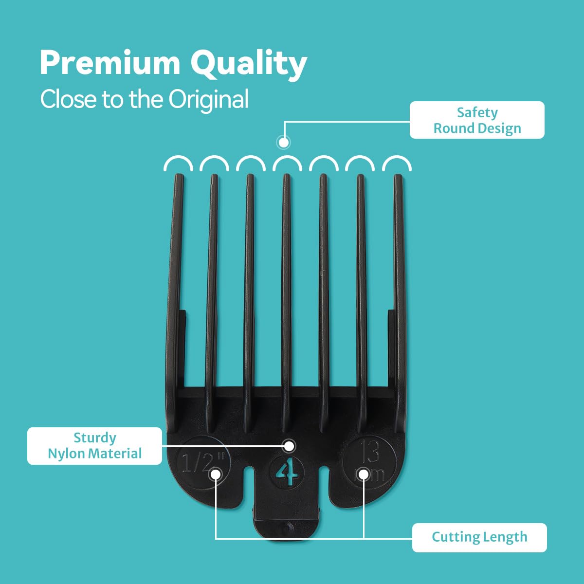Clipper Guards Set Fits for Most Wahl Clippers and Babyliss FX870, Clipper Guides Replacement - 1/16" to 1", 10 Piece Set, Black Color