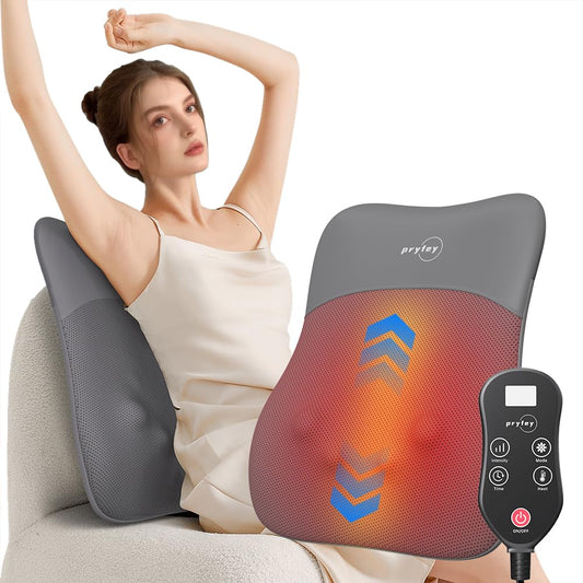 Back Massager, Ultrathin Rolling Up and Down Back Massage with Heat 4D Kneading & Red Light Therapy for Pain Relief Deep Tissue,Shoulder Massager Gift for Men Women Parents Relaxation at Car,Grey